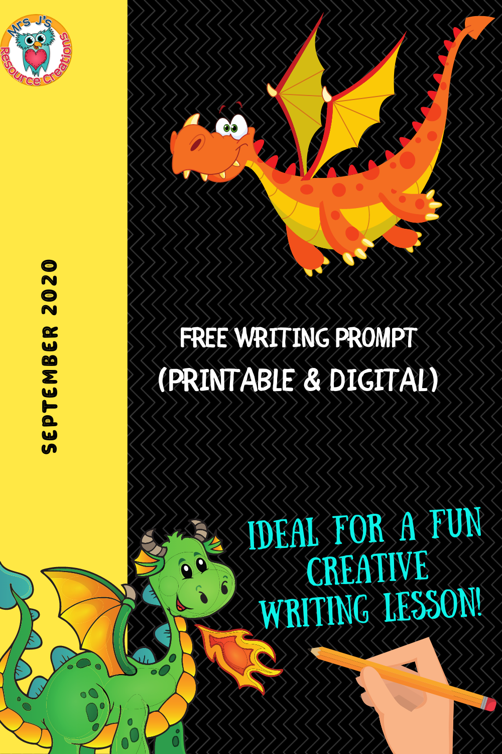 Dragon Writing Prompt Activity - Free Printable & Digital Worksheet to