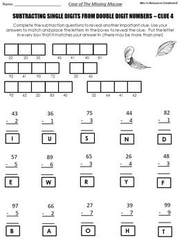Subtraction Math Mystery - Case of the Missing Macaw – 2nd Grade Math