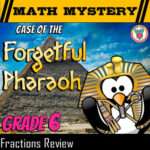 Fractions Review Math Mystery 6th grade Activity